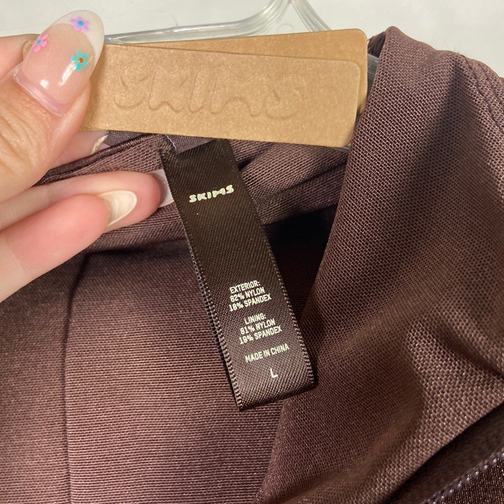 Chocolate Brown SKIMS Zip Up jumpsuit, Size Large